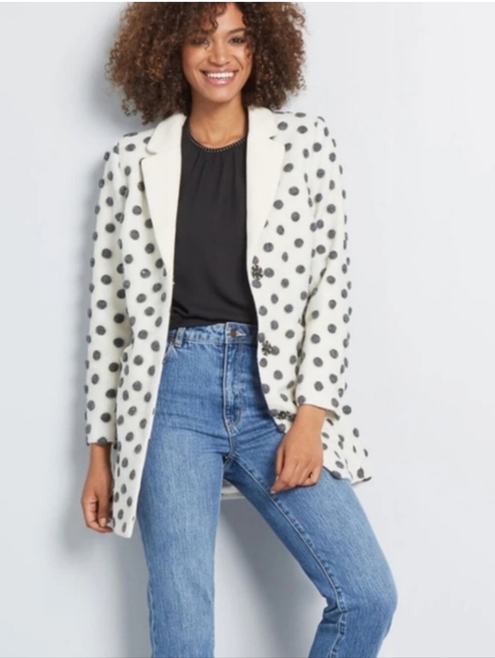 Modcloth Salient 3D Polks Dot Wool Blend Coat Jacket Medium - Picture 11 of 11